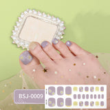 Semi-Cured Gel Nail Strips 3D Floral Glossy Toe Design (MOQ=3)