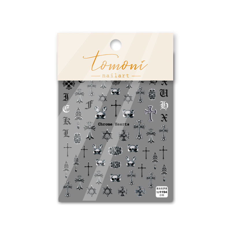 365nails: "Chrome Hearts Gothic Cross Skull" – Nail Art Stickers
