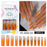 Long press on nails, French versatile patch nail art removable prefabricated fake nail press on nails piece