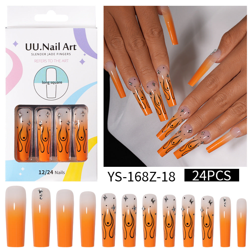 Long press on nails, French versatile patch nail art removable prefabricated fake nail press on nails piece