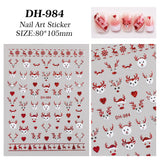 Christmas Series Nail Sticker Flat Belt Adhesive Christmas Snowman Elk Nail Art Sticker Ornament DH