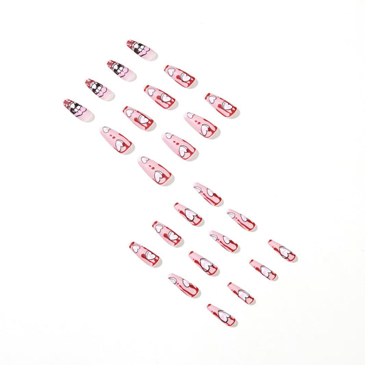 Scarlet Spice Girl Red Lips Wear Nail Art Finished Product False Nail Nail Patch Nail Patch Removable Nail Patch｜365nails