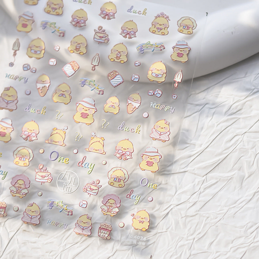 365nails: "Cute Blueberry Duck" – Sweet Cartoon Nail Stickers