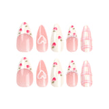 Gentle and sweet wind manicure tablets, fake nail love, strawberry wearing nail nail tablets Xiaohongshu nail stickers
