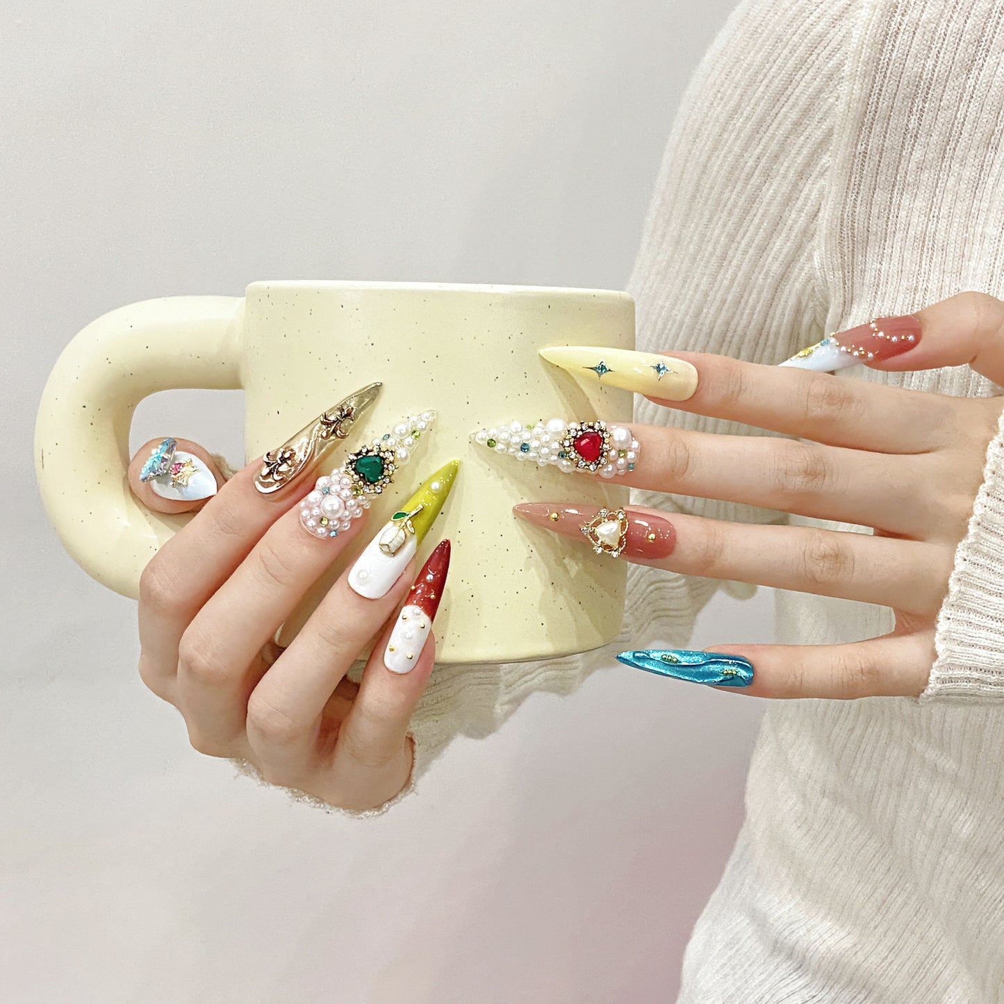 Pure handmade press on nails   nail art fake nails beauty | 365nails