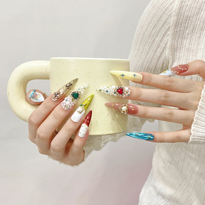 Pure handmade press on nails   nail art fake nails beauty | 365nails