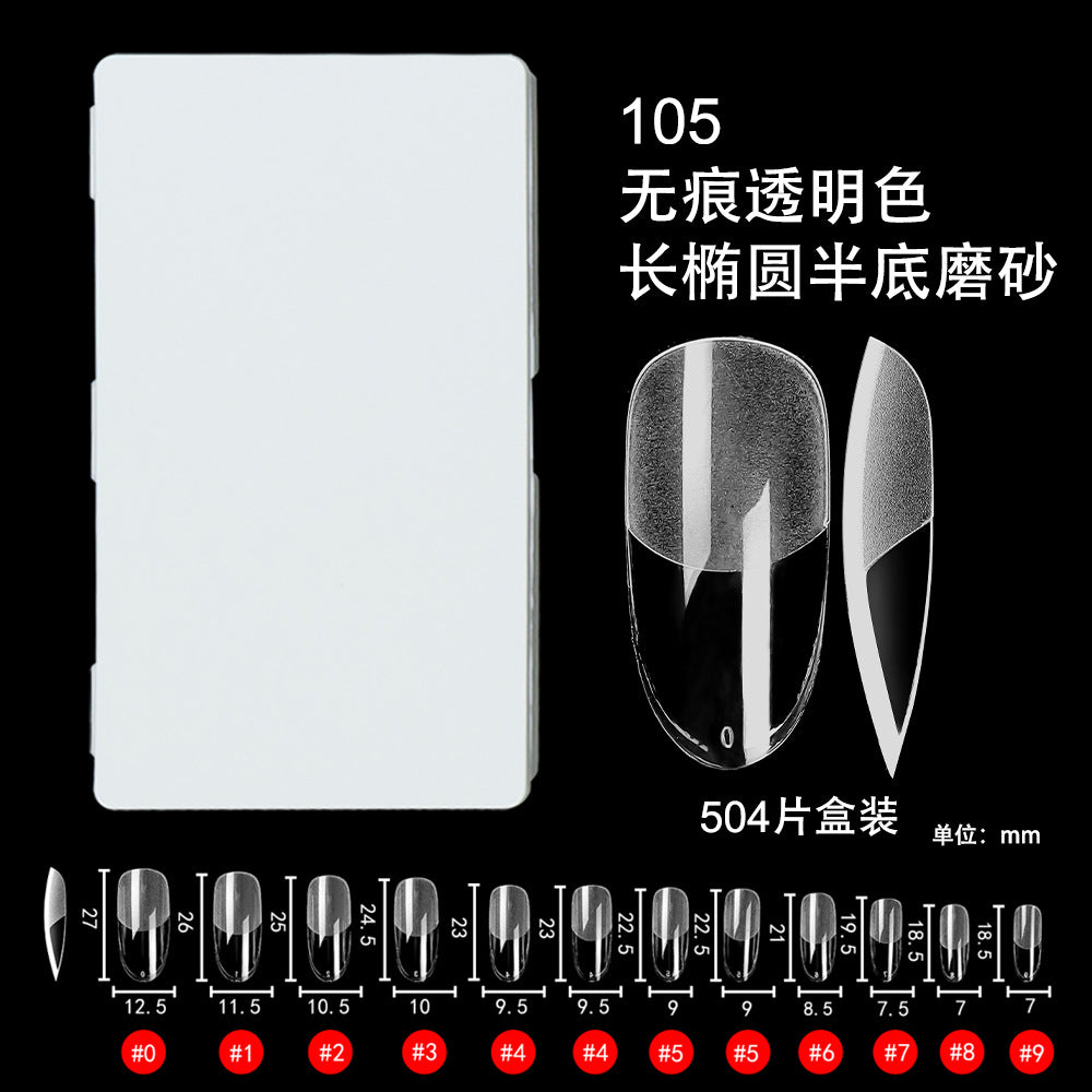 Nail Tips nail pads are light and seamless 504 pieces of porcelain white boxed semi-matte, free of engraving and grinding, press on nails pads, patches, fake nails.