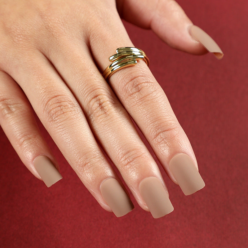 穿戴甲批發｜純色霧面長方形成品穿戴甲片｜365nails