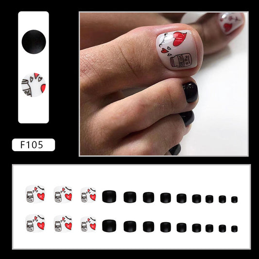 Sweet and cool solid color tanning love manicure Press-on toenails model press-on nails fake nails can be wholesale manicure 24 pieces｜365nails