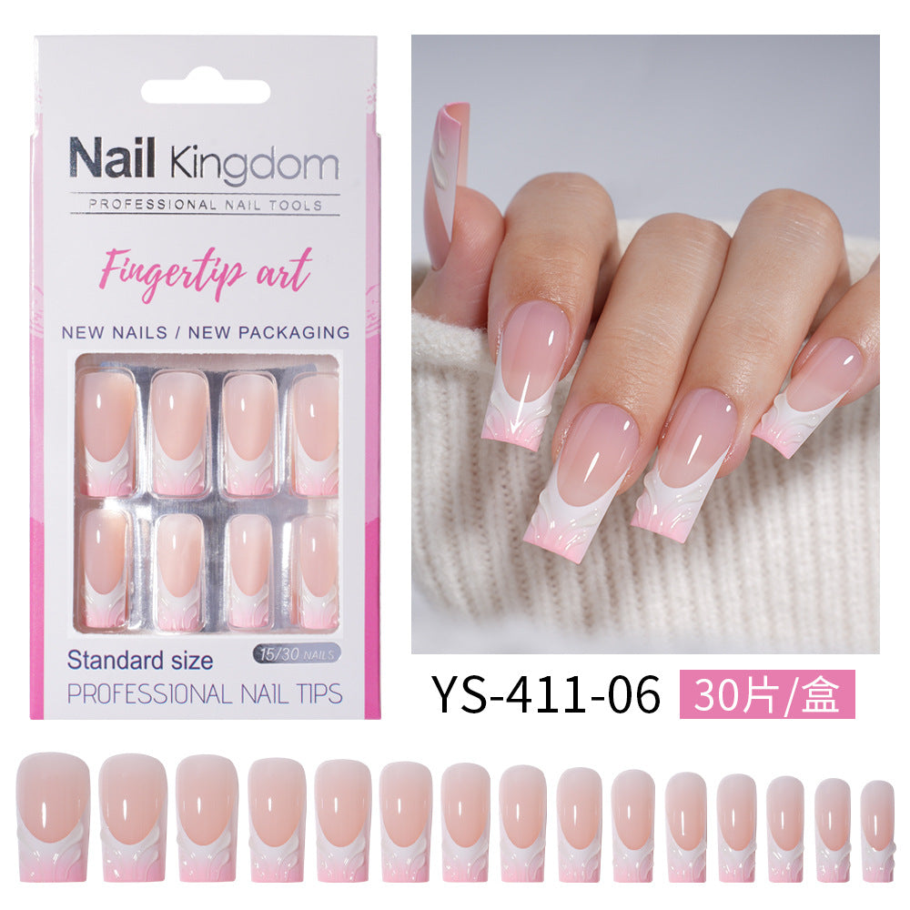 Press on nails advanced sense belt drill three-dimensional detachable nail art Spice girl fake nail press on nails wholesale