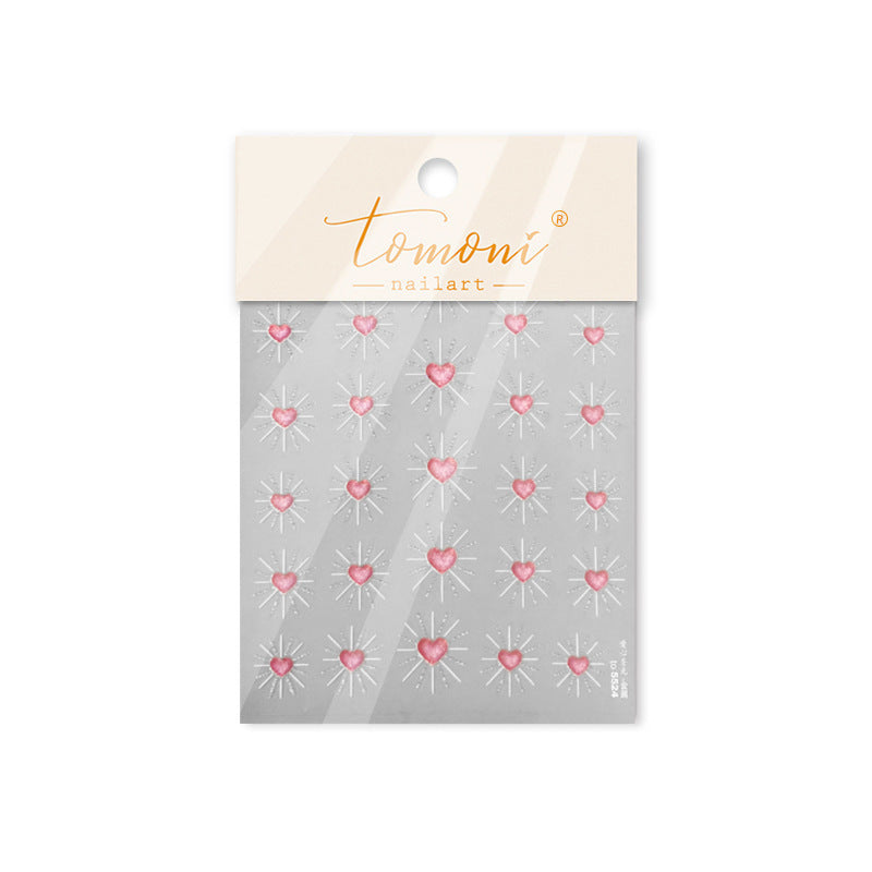 Pink Heart Sparkle – Romantic Sweet Nail Art Stickers