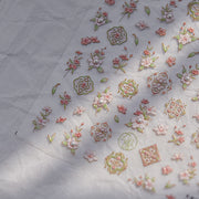 Oriental Peach Blossom & Pattern: "Elegant Peach Blossom" – 5D Embossed Nail Sticker