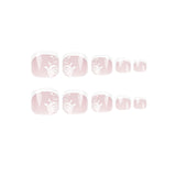 Foot nail white edge French rose  Wholesale  Nail piece Removable nails｜365nails