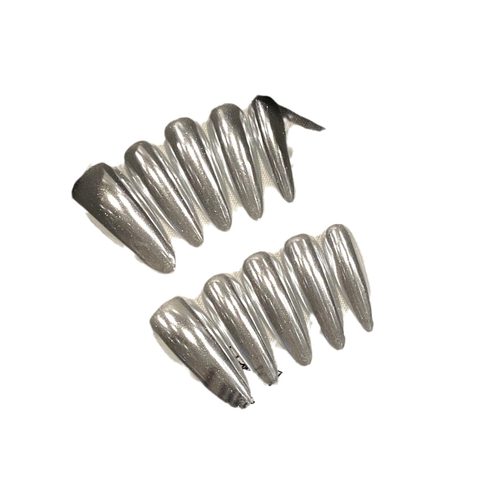 Tecnologia de unhas de pistola de carbono espelhado preto e prateado, arte de unhas em metal escuro, produtos para unhas postiças | 365nails