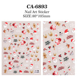 Christmas Atmosphere Nail Art Sticker 5D Embossed Three-dimensional Santa Elk Nail Sticker Ornament CA