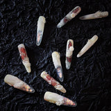 Blending gravel lace hand-painted four-finger quicksand hand-twisted piercing sweet style press on nail