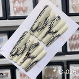 Extra Long 5.5cm Water Pipe Press-On Nails | Handmade Collection | Round Shape