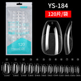 Nail Tips Free engraving and semi-matte press on nails pads 120 pieces, transparent and seamless fake nails in bags, fully attached to matte nail pads