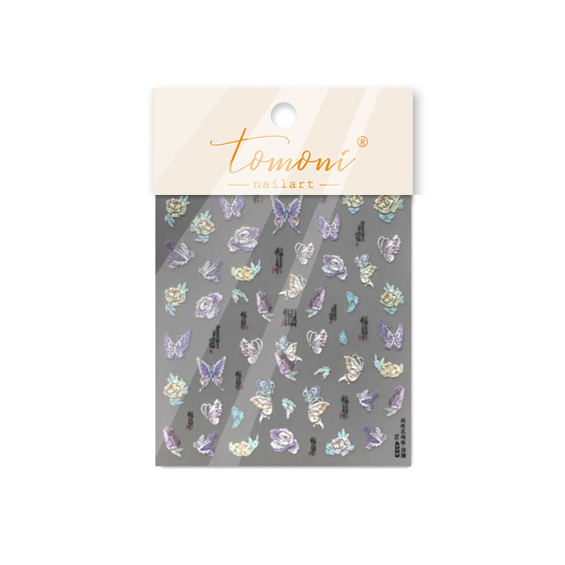 365nails：「水彩花卉與蝴蝶」— 美甲貼紙