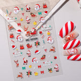Original Christmas Nail Art Sticker 5D Embossed Three-dimensional Happy Christmas Elements DIY Nail Sticker Ornament HG