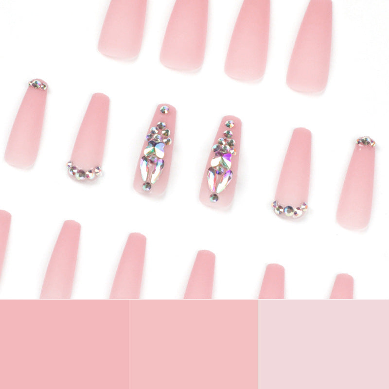 Bare powder matte rhinestone extra long ballet wearing armor wholesale finished product wearing armor piece finished product detachable wearing armor｜365nails
