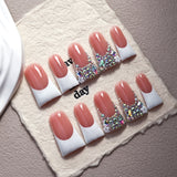 Nude Pink Crystal Duckbill Press-On Nails
