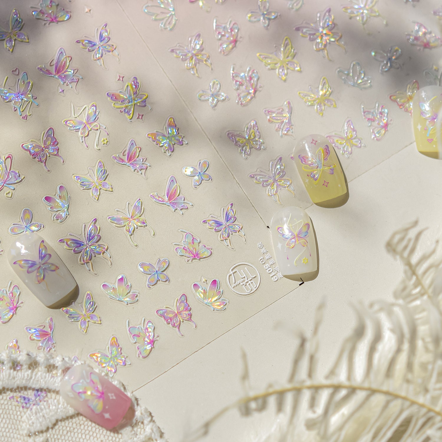 365nails: "Iridescent Holographic Butterfly" – nail art stickers