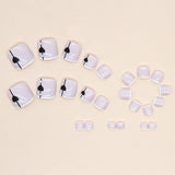 Unhas postiças francesas de amor preto, doces e legais, unhas postiças simples com diamante, peça de arte especial para unhas postiças ｜365nails