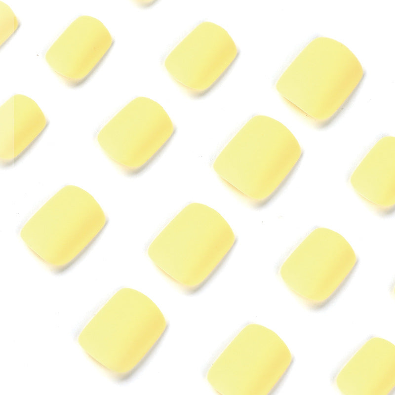 Arte de uñas, uñas postizas extraíbles de color amarillo macarrón, parches para uñas postizas, uñas postizas al por mayor | 365nails