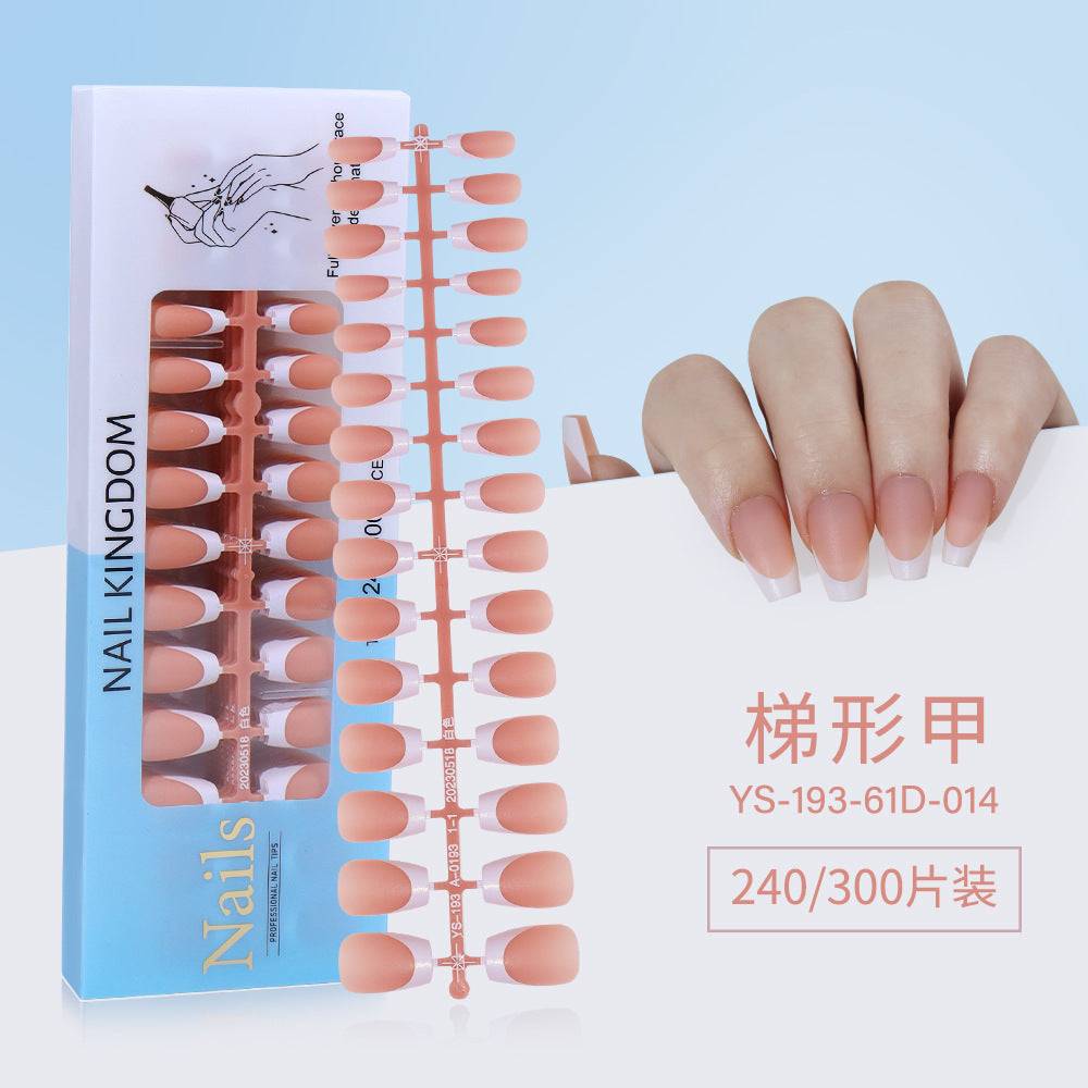 Nail Tips New  French press on nails 240 pieces boxed fake nail manicure work in progress matte full sticker French nail piece