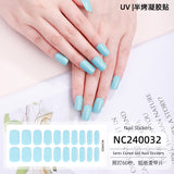 Semi-Cured Gel Nail Strips Pure Color Vibrant Multi-Shade Glossy Set (MOQ=3)