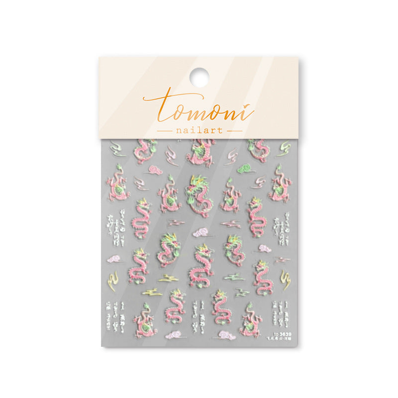 365nails: "Iridescent Pink Dragon" – nail art stickers