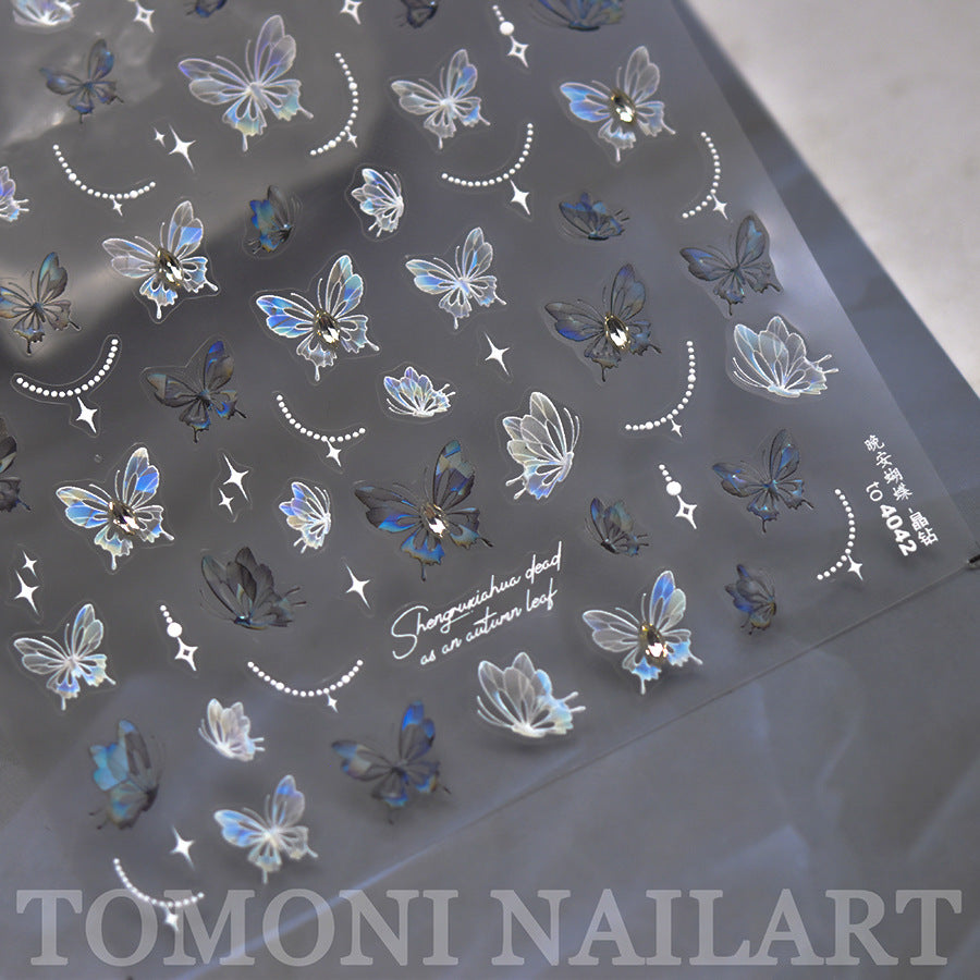 365nails: "crystal iridescent butterfly" – Nail Art Stickers