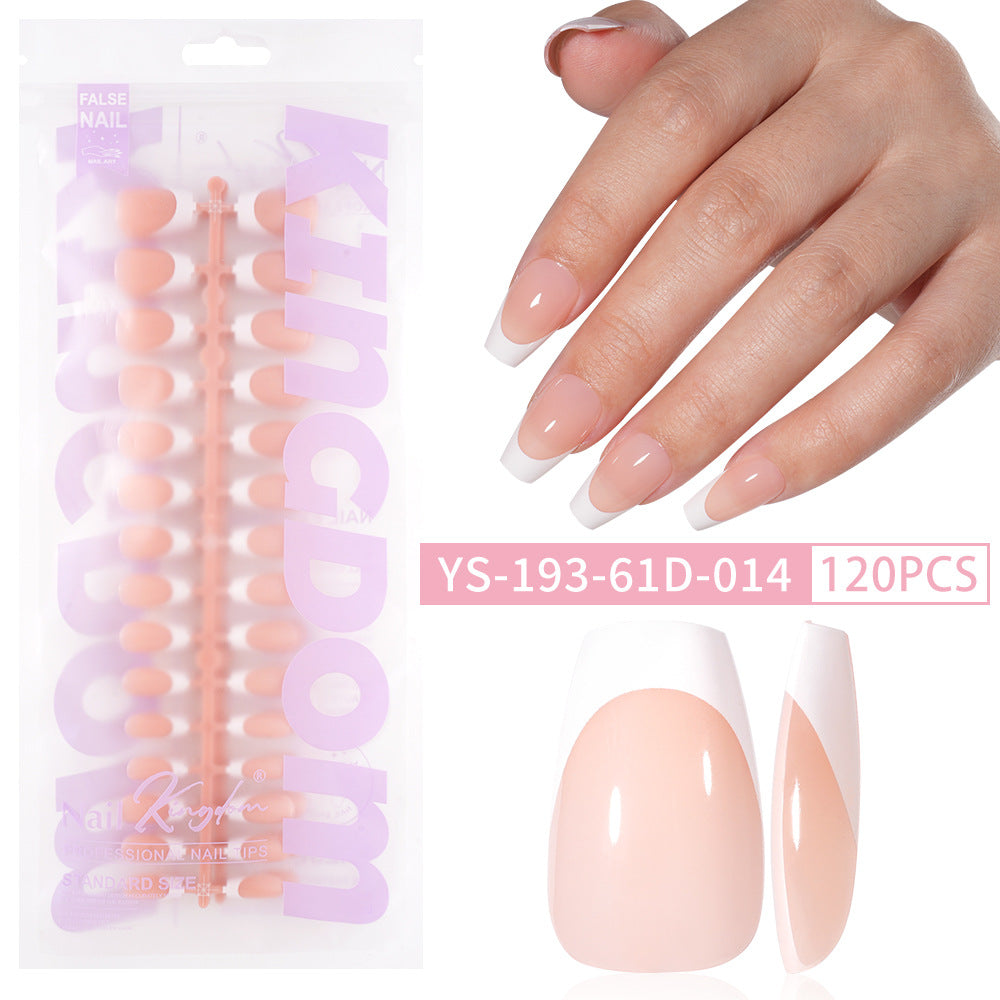Hot-selling French-style armor, simple spray oil-shiny patch manicure removable trapezoidal nail piece 120 pieces in a box