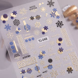 Internet celebrity winter christmas ball nail sticker 5d relief white hollow christmas ball nail sticker jewelry TJ model