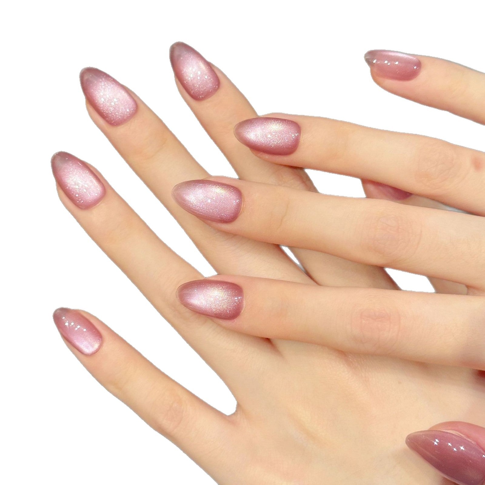 Pearl Pink Shimmer Soft Gloss Press On Nails