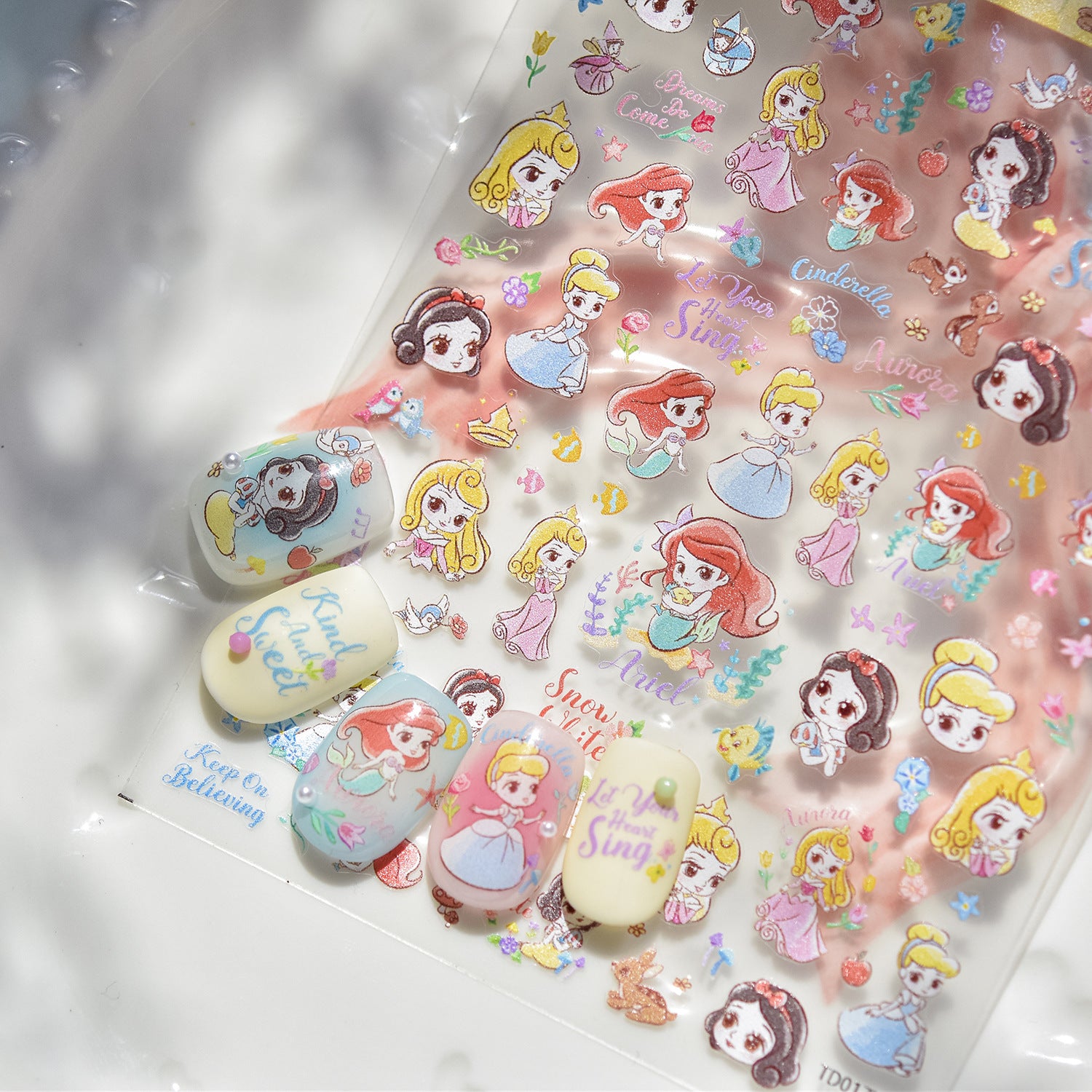 Disney Princess: "Jasmine & Friends" – 3D Embossed Nail Sticker