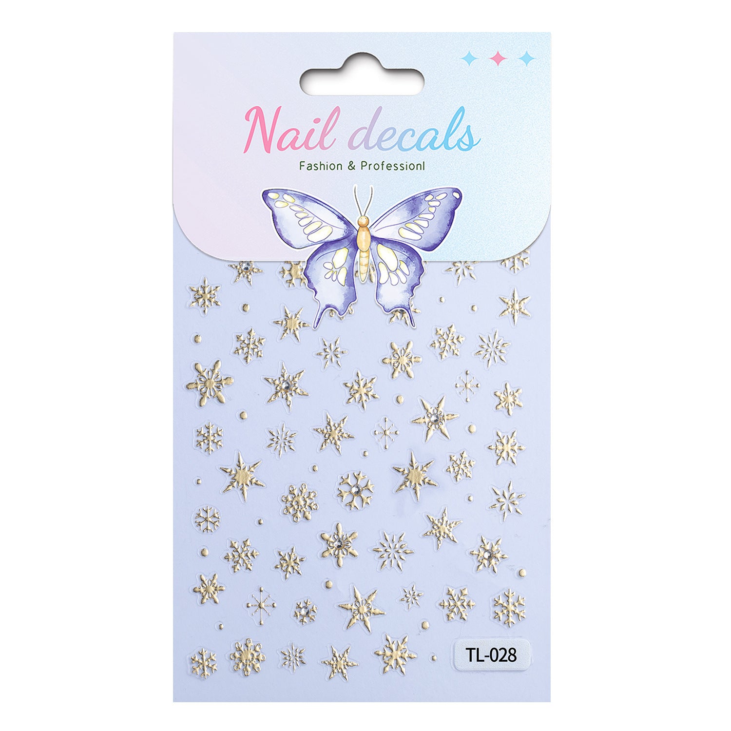 Sticker pour ongles flocon en cristal diamant argenté 5D en relief — estampage à chaud, DIY (modèle TL)