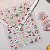 Original Christmas element nail art sticker 5D relief three-dimensional happy Christmas DIY nail sticker jewelry AA