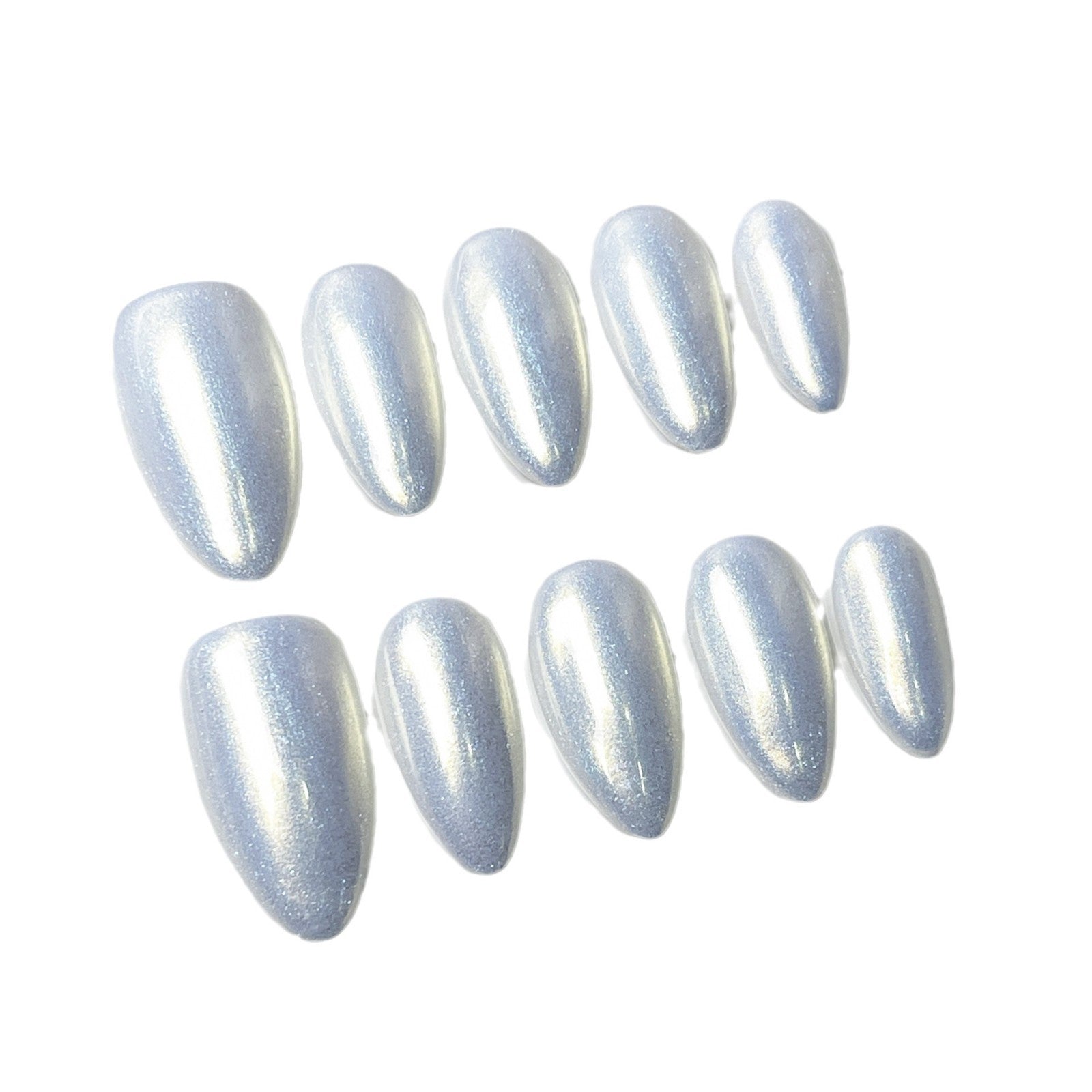 Handmade Press-on Nails Simple Spice Girl Aurora Nail Shining Solid Color  Almond Nail Wearing Fake Nails｜365nails