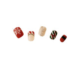 Unhas postiças planas da série Art Finished Christmas ｜365nails