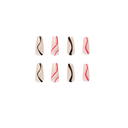 wave color matching press on nail wearing finished nail art fake nail nail art patch nail patch｜365nails