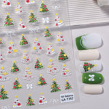 Original Christmas Tree Nail Art Sticker 5D Embossed Three-dimensional Happy Christmas Elements DIY Nail Sticker AA