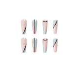 Pieza de arte de uñas con parche terminado de ballet francés de línea simple y larga | 365nails