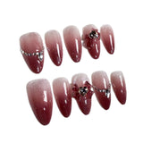 Uñas postizas hechas a mano Otoño e Invierno Nuevas Uñas Dulces Rubor Hielo Transparente Ojo de gato Puro ｜365nails