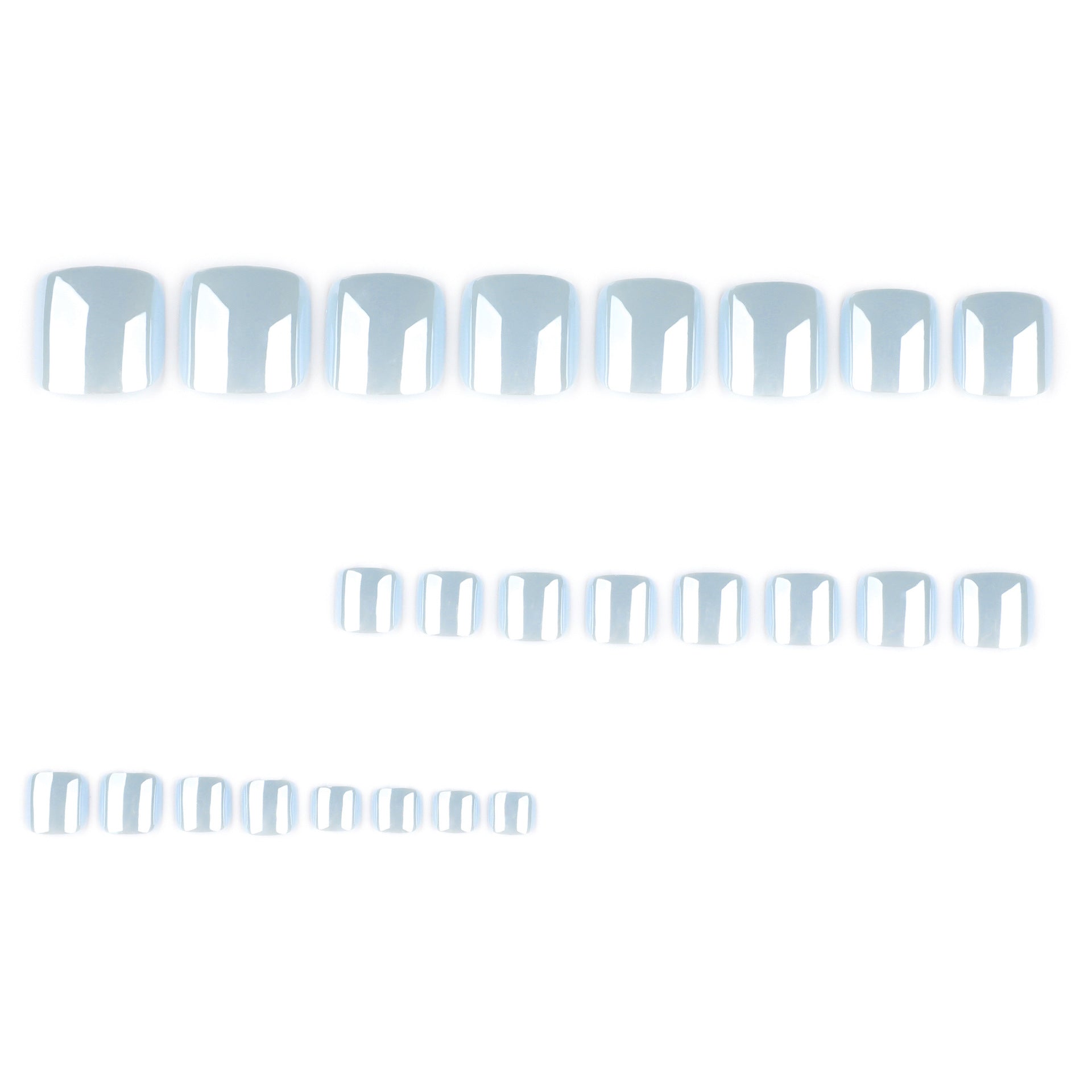 Bestselling solid blue toenail tips - press-on toenail art with glitter coating