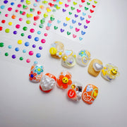 Jelly Rainbow Squiggle Collection: "Playful Pop" – 3D Embossed Nail Sticker