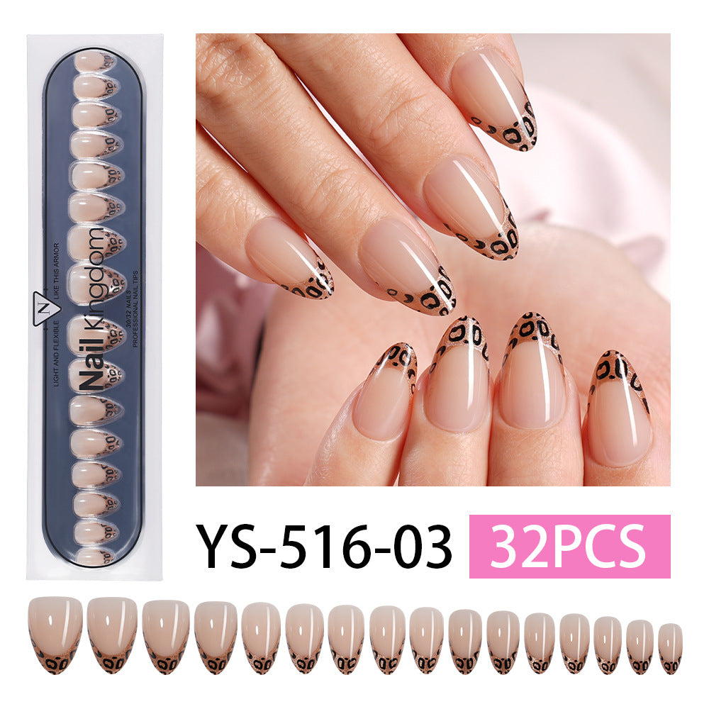 "Champagne Gold 3D Swirls" - Elegant 32Pcs Press-On Nails Set