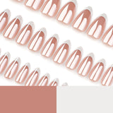 Simple French white wearing nail short almond high-end nail art coating fake nail repeatable nail piece wholesale