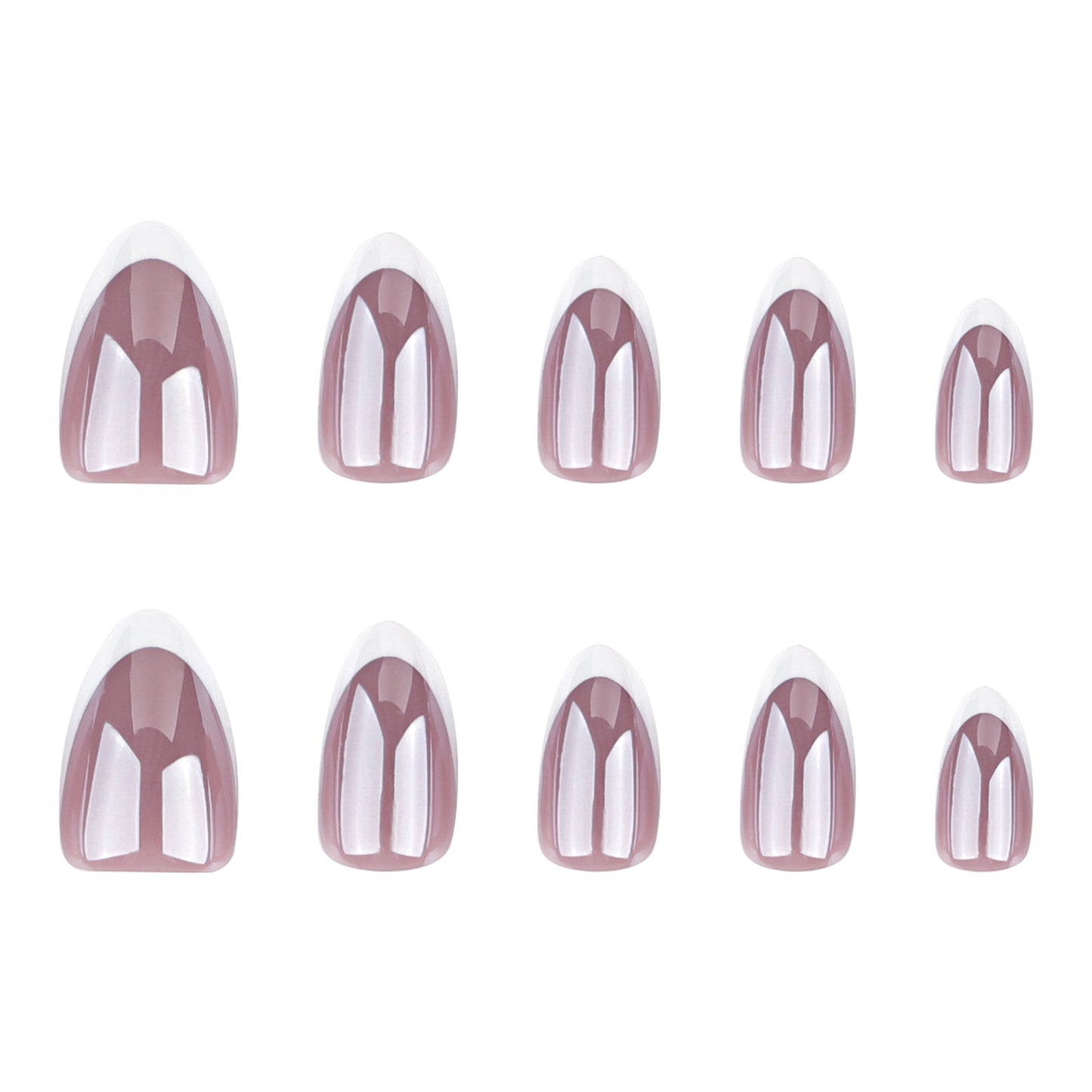 Minimalist French white coated wearable nail piece repeatable manicure fake nail short simple wearable nail wholesale｜365nails